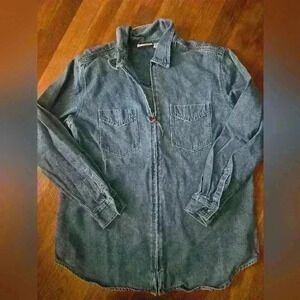 Vintage Western Denim Zip Up